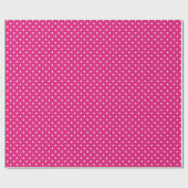 Polka-Dottern-Muster in Weiß und Hot Rosa Geschenkpapier (Flach)