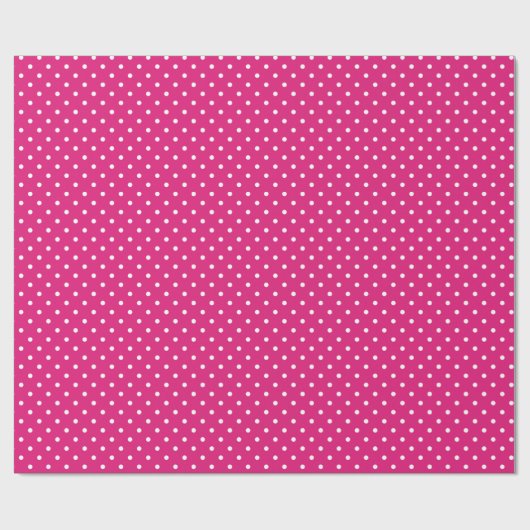 Polka-Dottern-Muster in Weiß und Hot Rosa Geschenkpapier (Flach)