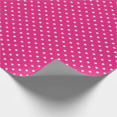 Polka-Dottern-Muster in Weiß und Hot Rosa Geschenkpapier (Ecke)