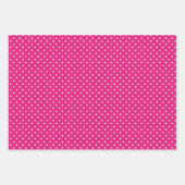 Polka-Dottern-Muster in Weiß und Hot Rosa Geschenkpapier Set (Vorderseite)