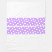 Polka gepunktete Lavendelstreifen auf weiß Fleecedecke (Vorderseite)