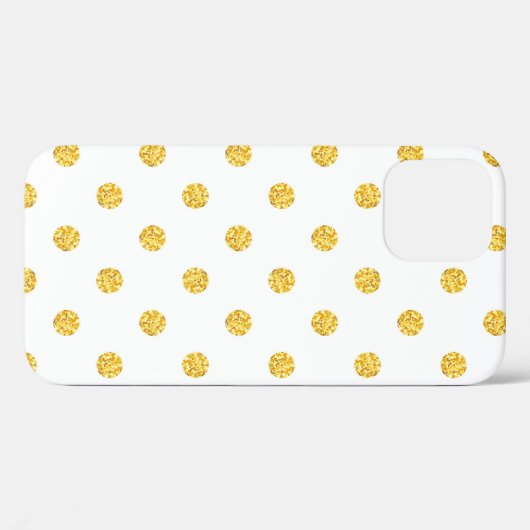Polka Gold Glitzer Dots Texture Case-Mate iPhone Hülle (Rückseite (Horizontal))