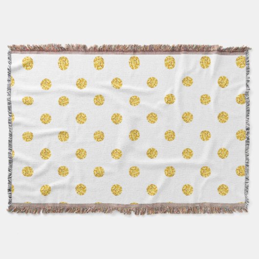 Polka Gold Glitzer Dots Texture Decke (Vorderseite)