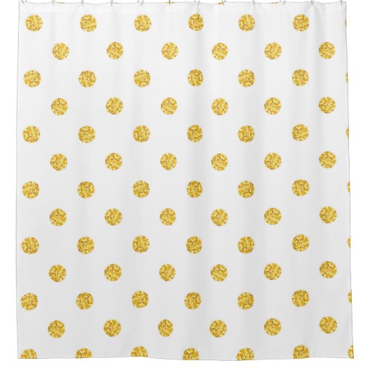 Polka Gold Glitzer Dots Texture Duschvorhang (Vorderseite)
