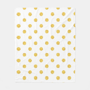 Polka Gold Glitzer Dots Texture Fleecedecke
