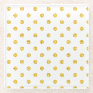 Polka Gold Glitzer Dots Texture Glasuntersetzer