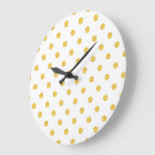 Polka Gold Glitzer Dots Texture Große Wanduhr (Winkel)