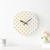 Polka Gold Glitzer Dots Texture Große Wanduhr (Zuhause)