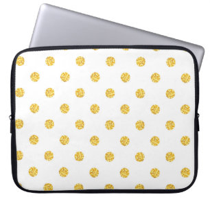 Polka Gold Glitzer Dots Texture Laptopschutzhülle