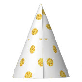 Polka Gold Glitzer Dots Texture Partyhütchen (Rückseite)