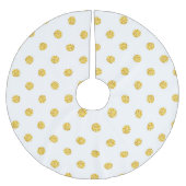 Polka Gold Glitzer Dots Texture Polyester Weihnachtsbaumdecke (Vorderseite)