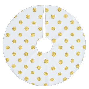 Polka Gold Glitzer Dots Texture Polyester Weihnachtsbaumdecke