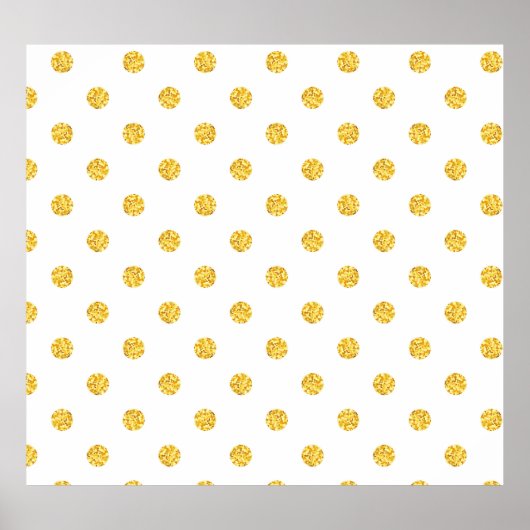 Polka Gold Glitzer Dots Texture Poster (Vorne)