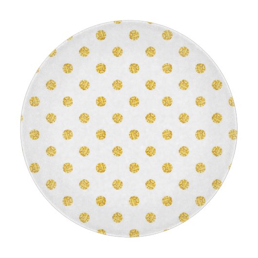 Polka Gold Glitzer Dots Texture Schneidebrett (Vorderseite)