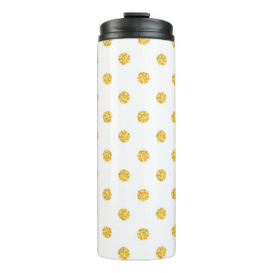 Polka Gold Glitzer Dots Texture Thermosbecher