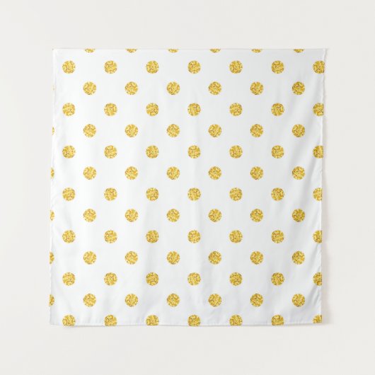 Polka Gold Glitzer Dots Texture Wandteppich (Vorderseite)