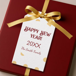 Polka Gold Silvester Party Geschenkanhänger