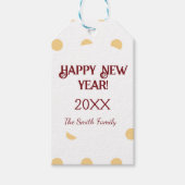 Polka Gold Silvester Party Geschenkanhänger (Vorderseite)