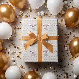 Polka Gold Silvester Party Geschenkpapier