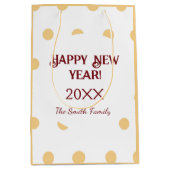 Polka Gold Silvester Party Mittlere Geschenktüte (Vorderseite)