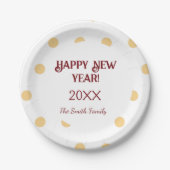 Polka Gold Silvester Party Pappteller (Vorderseite)