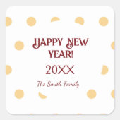 Polka Gold Silvester Party Quadratischer Aufkleber (Vorderseite)