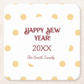 Polka Gold Silvester Party Rechteckiger Pappuntersetzer (Vorderseite)