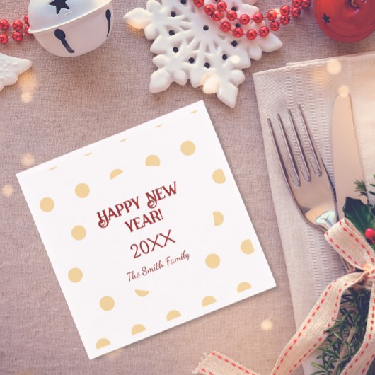 Polka Gold Silvester Party Serviette