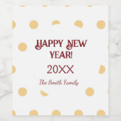 Polka Gold Silvester Party Weinetikett (Einzelnes Label)