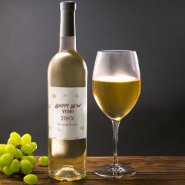 Polka Gold Silvester Party Weinetikett