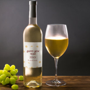 Polka Gold Silvester Party Weinetikett