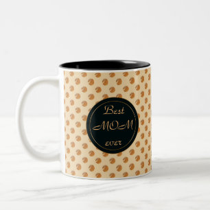 Polka goldene Punkte. Text. Zweifarbige Tasse