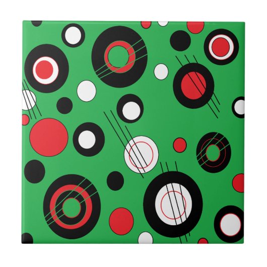 Polka Green Fliese (Vorderseite)