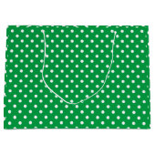 Polka grün gestrichen große geschenktüte (Vorderseite)