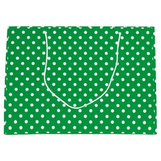 Polka grün gestrichen große geschenktüte (Vorderseite)