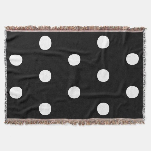 Polka hat ein Schwarz-weißes, feines, elegantes Mu Decke (Vorderseite)