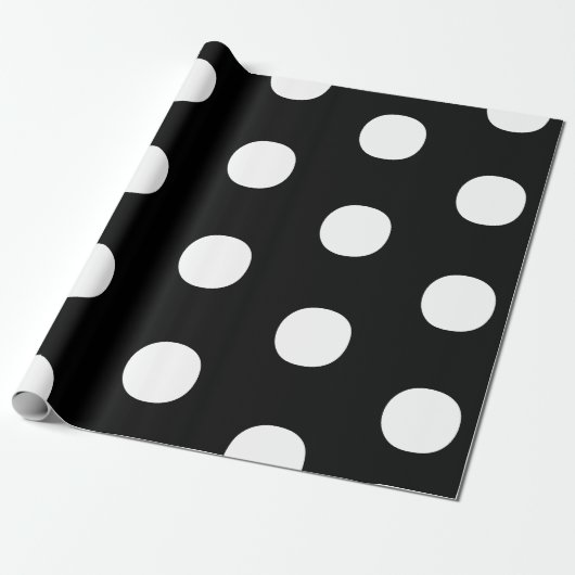Polka hat ein Schwarz-weißes, feines, elegantes Mu Geschenkpapier (Ungerollt)