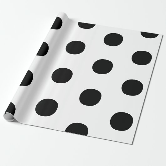 Polka hat ein Schwarz-weißes, feines, elegantes Mu Geschenkpapier (Ungerollt)