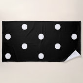 Polka hat ein Schwarz-weißes, feines, elegantes Mu Strandtuch (Vorderseite)