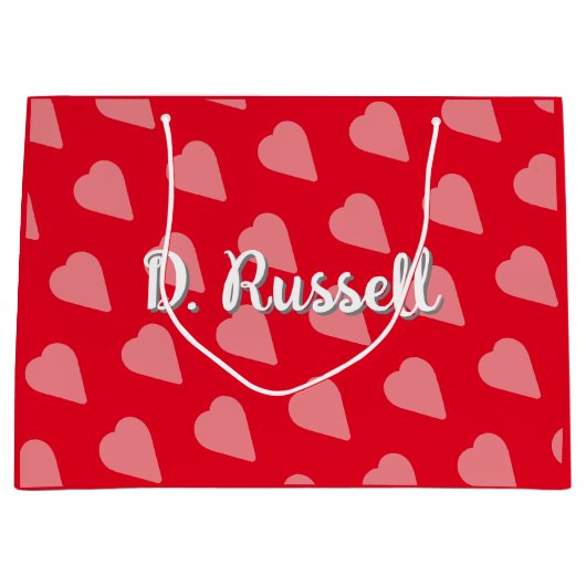 Polka Heart Geschenktasche Große Geschenktüte (Vorderseite)