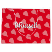 Polka Heart Geschenktasche Große Geschenktüte (Rückseite)