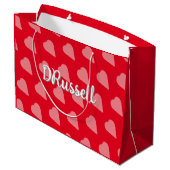 Polka Heart Geschenktasche Große Geschenktüte (Rückseite Schrägansicht)