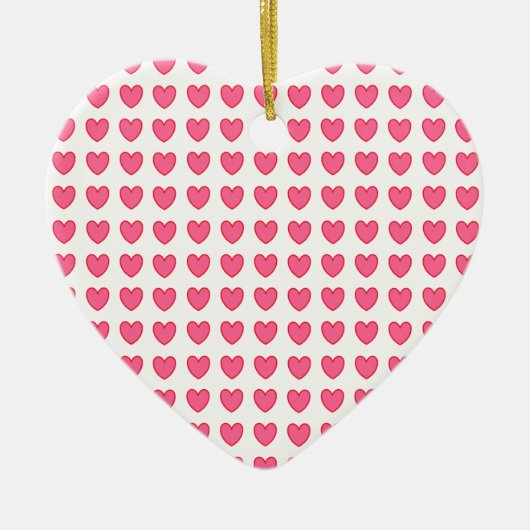 Polka Hearts Keramikornament (Vorne)