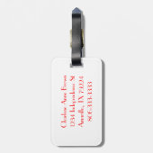 Polka Hearts Mit Monogramm Gepäckanhänger (Rückseite vertikal)