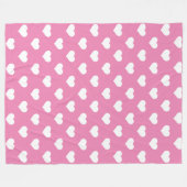 Polka Hearts Pink Fleece Blanket (Vorderseite (Horizontal))