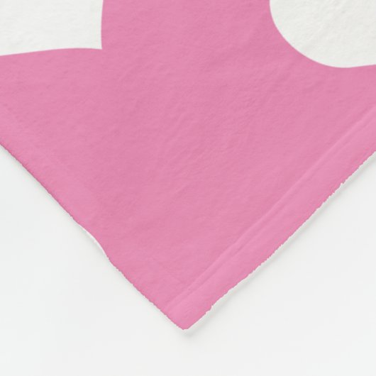 Polka Hearts Pink Fleece Blanket (Ecke)