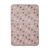 Polka-Herzen auf blassbraun Badematte (Vorderseite Vertikal)