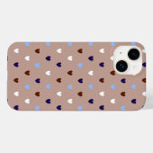 Polka-Herzen auf blassbraun Case-Mate iPhone Hülle (Rückseite (Horizontal))