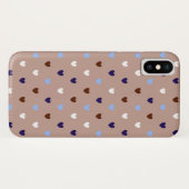 Polka-Herzen auf blassbraun Case-Mate iPhone Hülle (Rückseite (Horizontal))