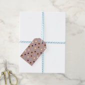 Polka-Herzen auf blassbraun Geschenkanhänger (Mit Garn)